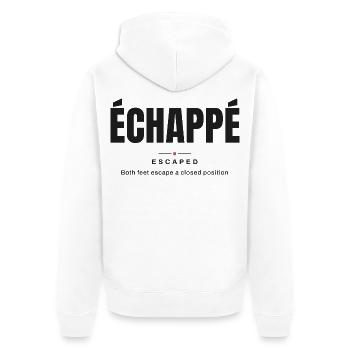 Entkommen | Wahrer Ballettwortschatz - Unisex Premium Bio Zip Hoodie - Weiß - Hinten - Thijin (182cm)