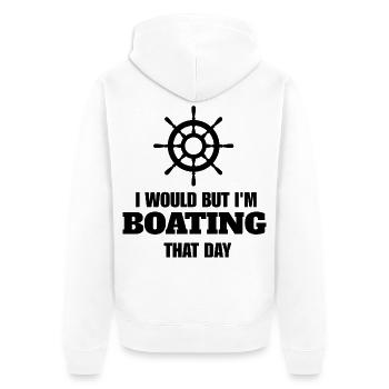 Lustiges Bootsgeschenk für Segler und Bootsliebhaber - Unisex Premium Bio Zip Hoodie - Weiß - Hinten - Thijin (182cm)