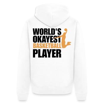 Lustiges Basketballspieler-Geschenk für Basketballspieler - Unisex Premium Bio Zip Hoodie - Weiß - Hinten - Thijin (182cm)