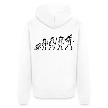  Baseball Softball Strichmänchen Baseballspieler - Unisex Premium Bio Zip Hoodie - Weiß - Hinten - Thijin (182cm)
