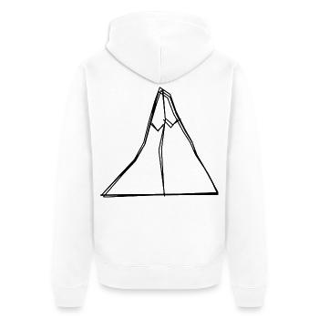 Matterhorn handgezeichnet - Unisex Premium Bio Zip Hoodie - Weiß - Hinten - Thijin (182cm)