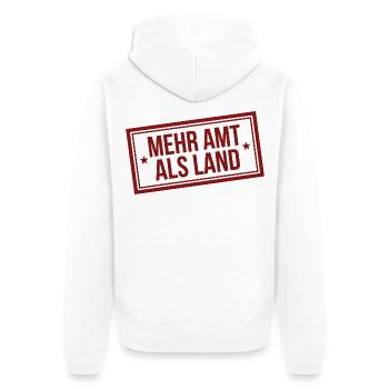 Amtsschimmel Stempel Mehr Amt als Land - Unisex Premium Bio Zip Hoodie - Weiß - Hinten - Thijin (182cm)