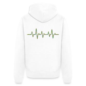 EKG-Herzschlag mit Weihnachtslichterkette - Unisex Premium Bio Zip Hoodie - Weiß - Hinten - Thijin (182cm)
