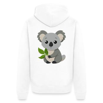 Baby-Koala - Unisex Premium Bio Zip Hoodie - Weiß - Hinten - Thijin (182cm)