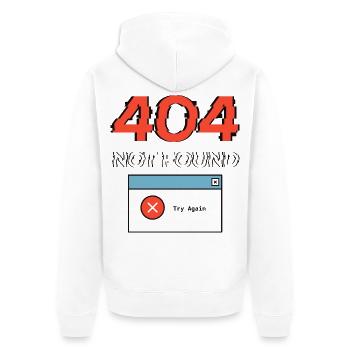 Fehler 404 - Unisex Premium Bio Zip Hoodie - Weiß - Hinten - Thijin (182cm)