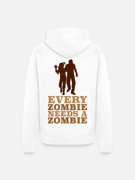 Jeder Zombie braucht ein Zombie-T-Shirt - Unisex Premium Bio Zip Hoodie - Weiß