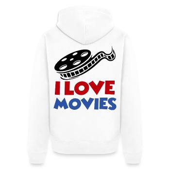 Liebe zu Filmen - Unisex Premium Bio Zip Hoodie - Weiß - Hinten - Thijin (182cm)