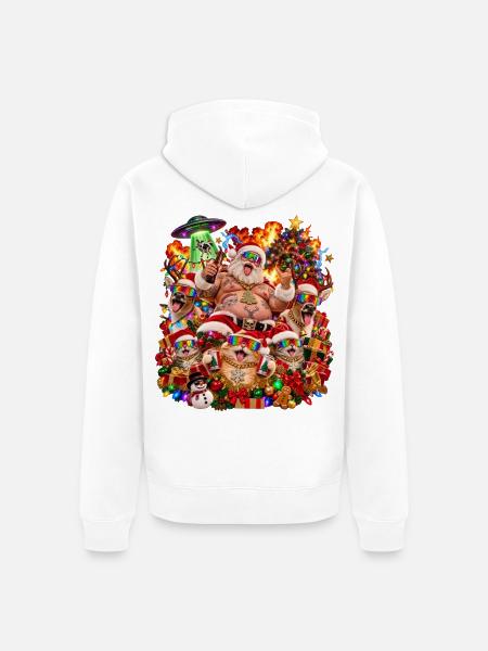 Ziemlich hässliches Weihnachten Pullover Motiv - Unisex Premium Bio Zip Hoodie - Weiß