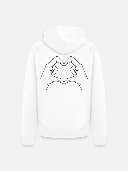 Herzhände - Unisex Premium Bio Zip Hoodie - Weiß