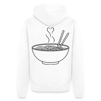 Ramen Love - Unisex Premium Bio Zip Hoodie - Weiß - Hinten - Thijin (182cm)