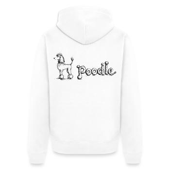 Pudel - Unisex Premium Bio Zip Hoodie - Weiß - Hinten - Thijin (182cm)