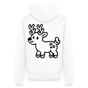 Niedliches Feiertags-Rentier Weihnachts Hirsch SVG - Unisex Premium Bio Zip Hoodie - Weiß - Hinten - Thijin (182cm)
