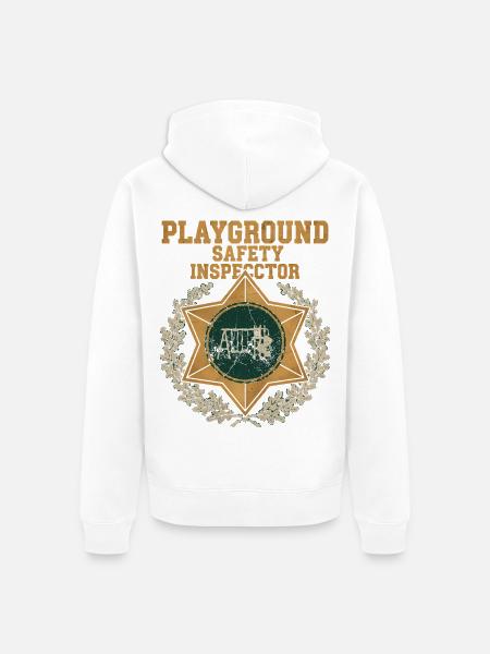 Spielplatz Sicherheitsinspektor Abzeichen - Unisex Premium Bio Zip Hoodie - Weiß