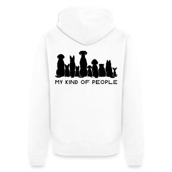 Meine Art von Leuten - Unisex Premium Bio Zip Hoodie - Weiß - Hinten - Thijin (182cm)