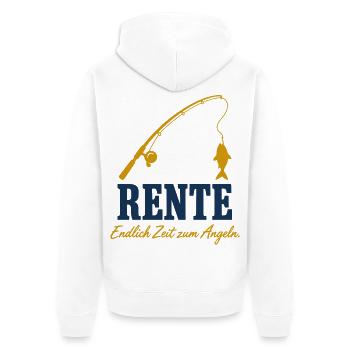 Rente Angeln – Lustiges Rentengeschenk - Unisex Premium Bio Zip Hoodie - Weiß - Hinten - Thijin (182cm)