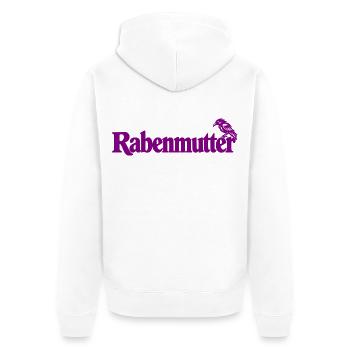 Rabenmutter - Rabe - Mutter - Mama - Mami - Unisex Premium Bio Zip Hoodie - Weiß - Hinten - Thijin (182cm)