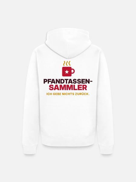 Pfandtassen-Sammler - Unisex Premium Bio Zip Hoodie - Weiß