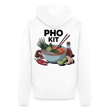 Pho Kit Lustige Nudelsuppenliebhaber - Unisex Premium Bio Zip Hoodie - Weiß - Hinten - Thijin (182cm)