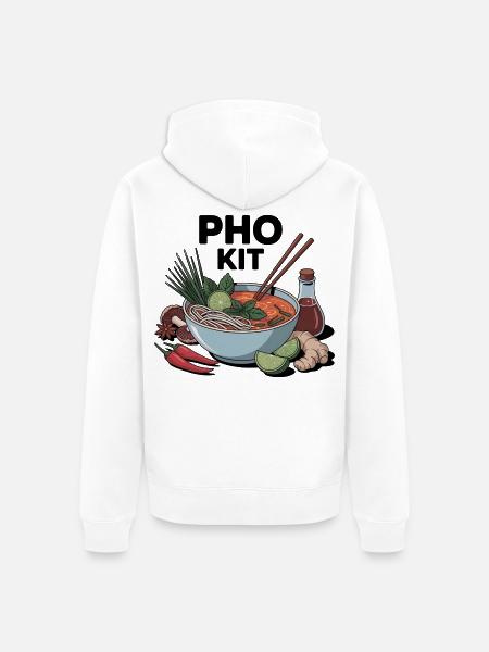 Pho Kit Lustige Nudelsuppenliebhaber - Unisex Premium Bio Zip Hoodie - Weiß