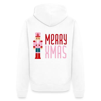 Merry Xmas Nussknacker - Unisex Premium Bio Zip Hoodie - Weiß - Hinten - Thijin (182cm)
