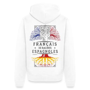 French Spanish Roots T-Shirt Geschenk H... - Unisex Premium Bio Zip Hoodie - Weiß - Hinten - Thijin (182cm)