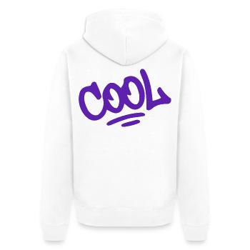 Coole Grafiti Purple Urban Lettering - Unisex Premium Bio Zip Hoodie - Weiß - Hinten - Thijin (182cm)