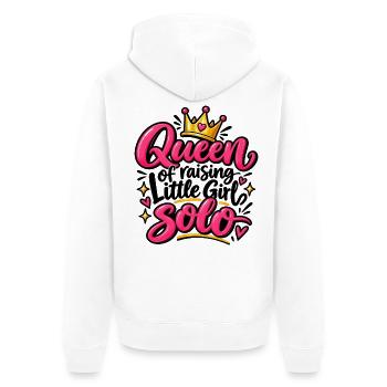 Queen Solo Pink Krone Design - Unisex Premium Bio Zip Hoodie - Weiß - Hinten - Thijin (182cm)