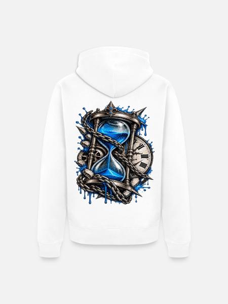 Kettenuhr der Zeitsturm - Unisex Premium Bio Zip Hoodie - Weiß