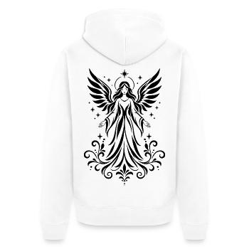 Weihnachtsengel mit Flügeln - Schutzengel - Unisex Premium Bio Zip Hoodie - Weiß - Hinten - Thijin (182cm)