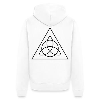 Symbol des heiligen Geometrie-Dreiecks - Unisex Premium Bio Zip Hoodie - Weiß - Hinten - Thijin (182cm)