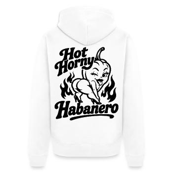 Hot Horny Habanero - Unisex Premium Bio Zip Hoodie - Weiß - Hinten - Thijin (182cm)