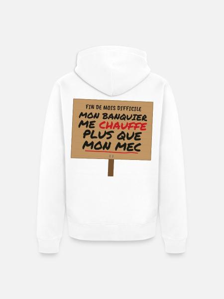 Monatsende mein Banker-Humor - Unisex Premium Bio Zip Hoodie - Weiß
