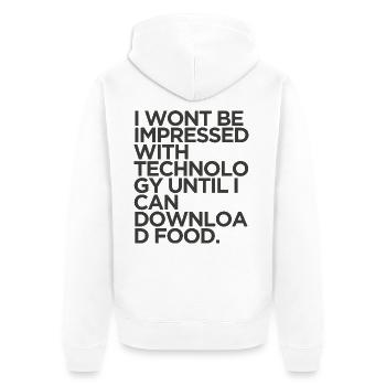 Lustiger Download Food Technology Sarkastisches Meme-Tee - Unisex Premium Bio Zip Hoodie - Weiß - Hinten - Thijin (182cm)