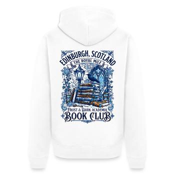 The Edinburgh Scotland Frost And Dark Academia - Unisex Premium Bio Zip Hoodie - Weiß - Hinten - Thijin (182cm)