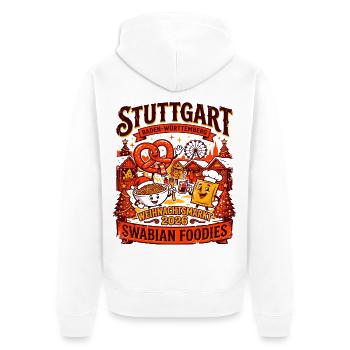 Baden Stuttgart Swabian Foodies Festive Holiday - Unisex Premium Bio Zip Hoodie - Weiß - Hinten - Thijin (182cm)