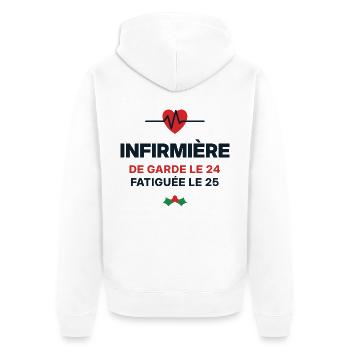 Krankenschwester im Dienst zu Weihnachten – Krankenschwestergeschenk - Unisex Premium Bio Zip Hoodie - Weiß - Hinten - Thijin (182cm)