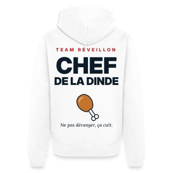Turkey Chef – Lustiges Weihnachtsessen-T-Shirt - Unisex Premium Bio Zip Hoodie - Weiß - Hinten - Thijin (182cm)