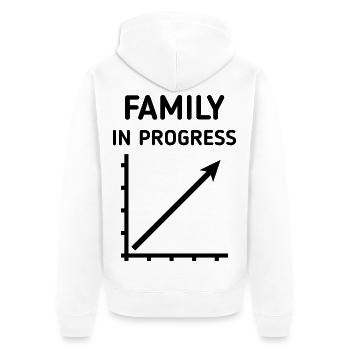 Family In Progress (Schwanger / Eltern / Black) - Unisex Premium Bio Zip Hoodie - Weiß - Hinten - Thijin (182cm)