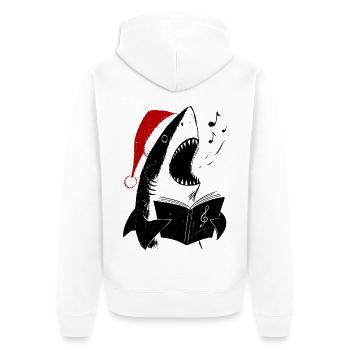 Singender Hai Weihnachten Chor - Unisex Premium Bio Zip Hoodie - Weiß - Hinten - Thijin (182cm)