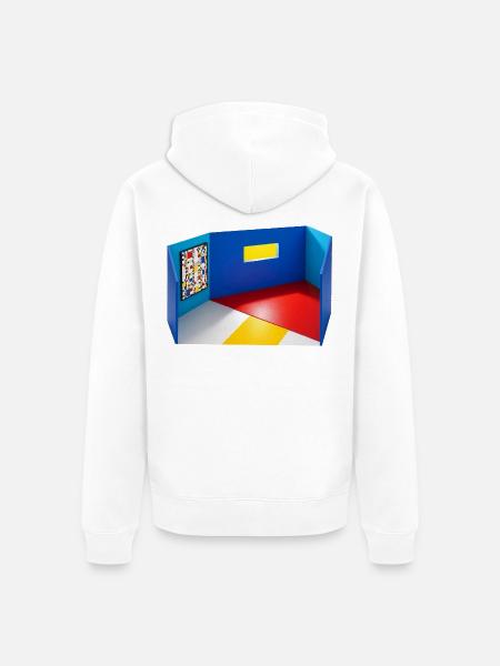 Abstrakter Raum in Primärfarben - Unisex Premium Bio Zip Hoodie - Weiß