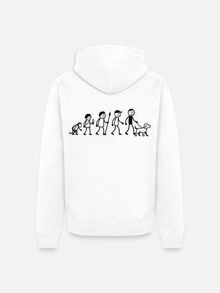 Evolution Hund, Hundeliebhaber, Hundebesitzer, - Unisex Premium Bio Zip Hoodie - Weiß