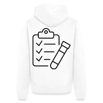 Labor-Checkliste Reagenzglas-Symbol - Unisex Premium Bio Zip Hoodie - Weiß - Hinten - Thijin (182cm)