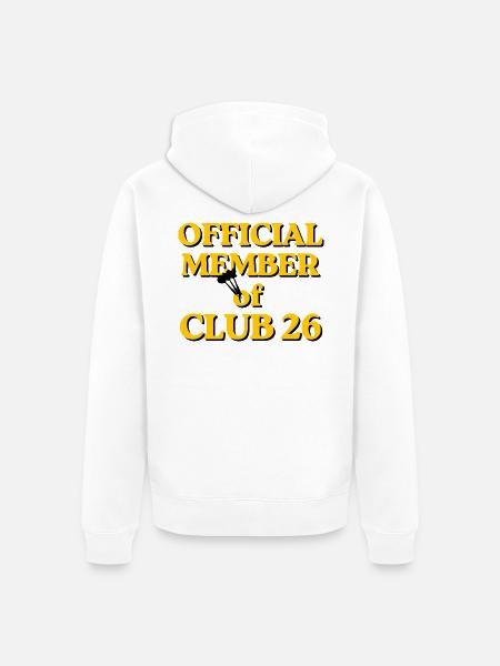 Darts Mitglied Club 26 – Goldschrift - Unisex Premium Bio Zip Hoodie - Weiß