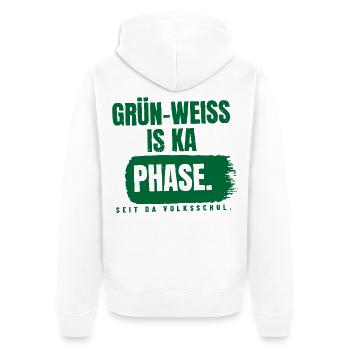 Grün-Weiß is ka Phase - Unisex Premium Bio Zip Hoodie - Weiß - Hinten - Thijin (182cm)