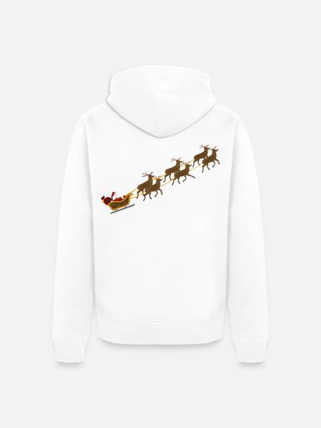 Weihnachtsschlitten - Unisex Premium Bio Zip Hoodie - Weiß