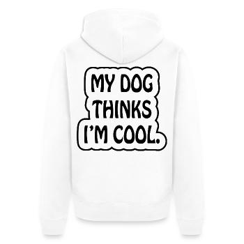 Dog dog - Unisex Premium Bio Zip Hoodie - Weiß - Hinten - Thijin (182cm)