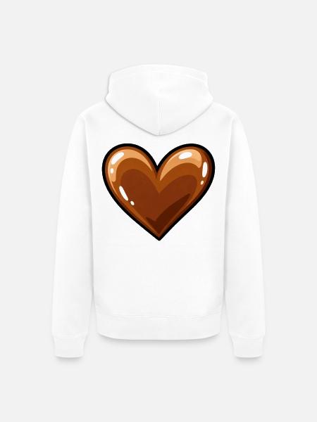 Glänzendes Herz - Unisex Premium Bio Zip Hoodie - Weiß