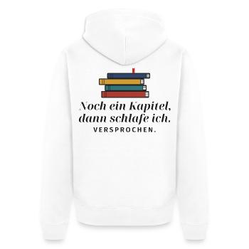 Noch ein Kapitel: Schlafdrama - Unisex Premium Bio Zip Hoodie - Weiß - Hinten - Thijin (182cm)