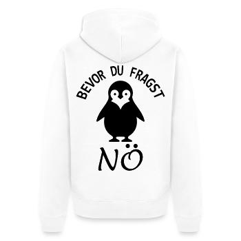 Funny finny - Unisex Premium Bio Zip Hoodie - Weiß - Hinten - Thijin (182cm)