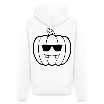 Funny pumking - Unisex Premium Bio Zip Hoodie - Weiß - Hinten - Thijin (182cm)